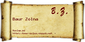 Baur Zolna névjegykártya